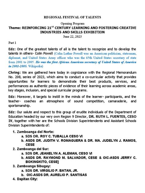 2023 Regional Festival of Talents (RFOT) .